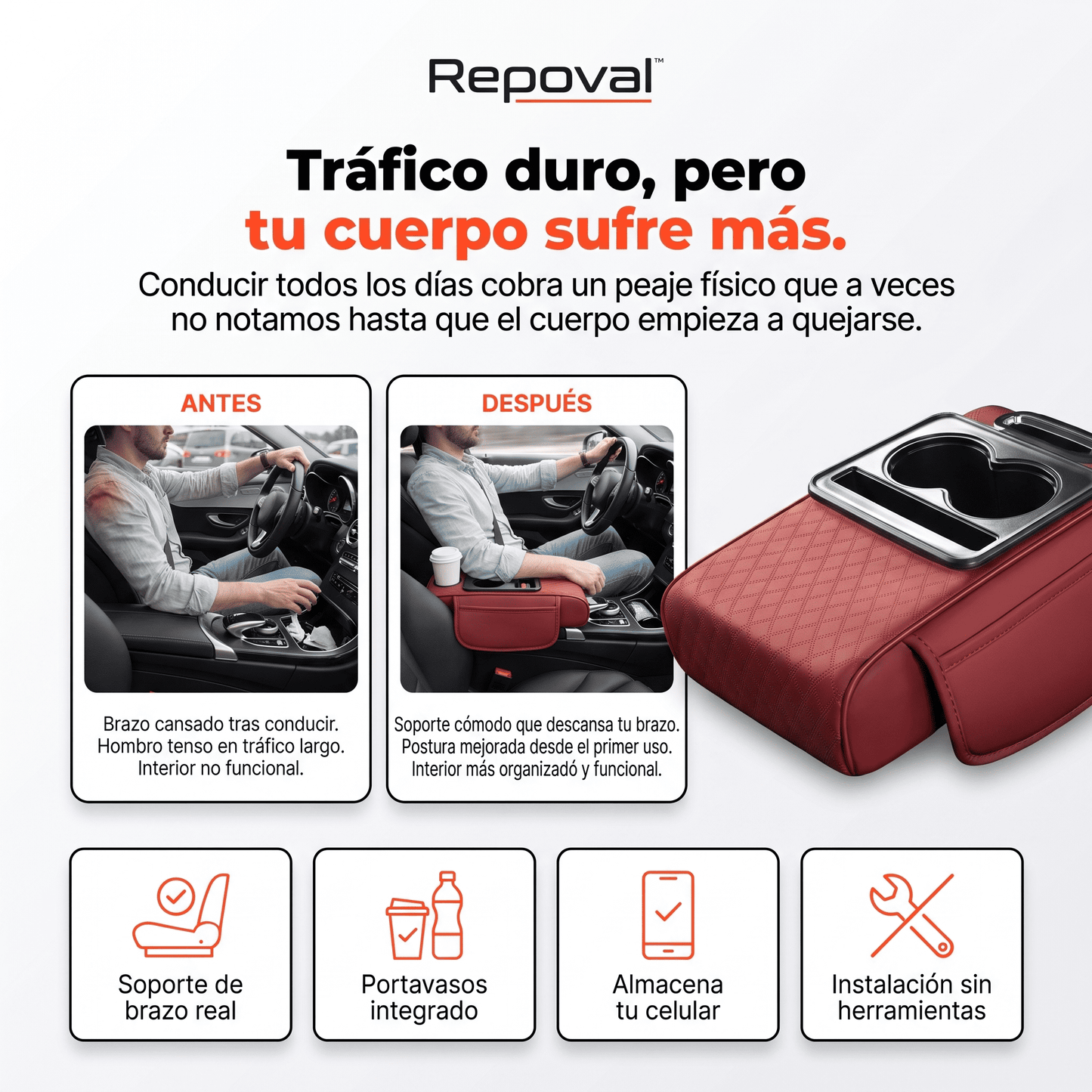 Repoval™ Apoyabrazos Universal para Auto