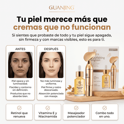 Guanjing™ Kit Masajeador y Serum Antiarrugas Aclarante Reafirmante