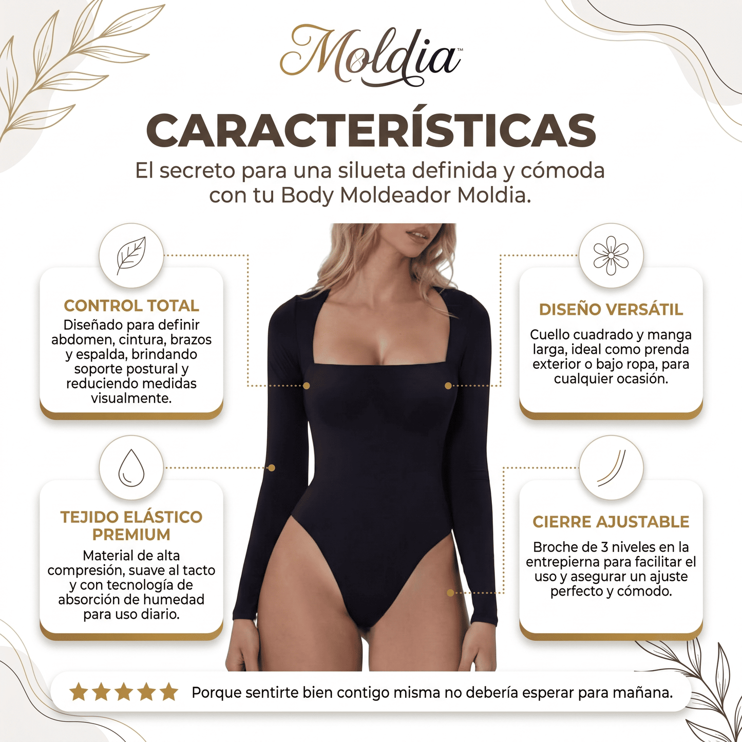 Moldia™ Faja Body Moldeador de Manga Larga