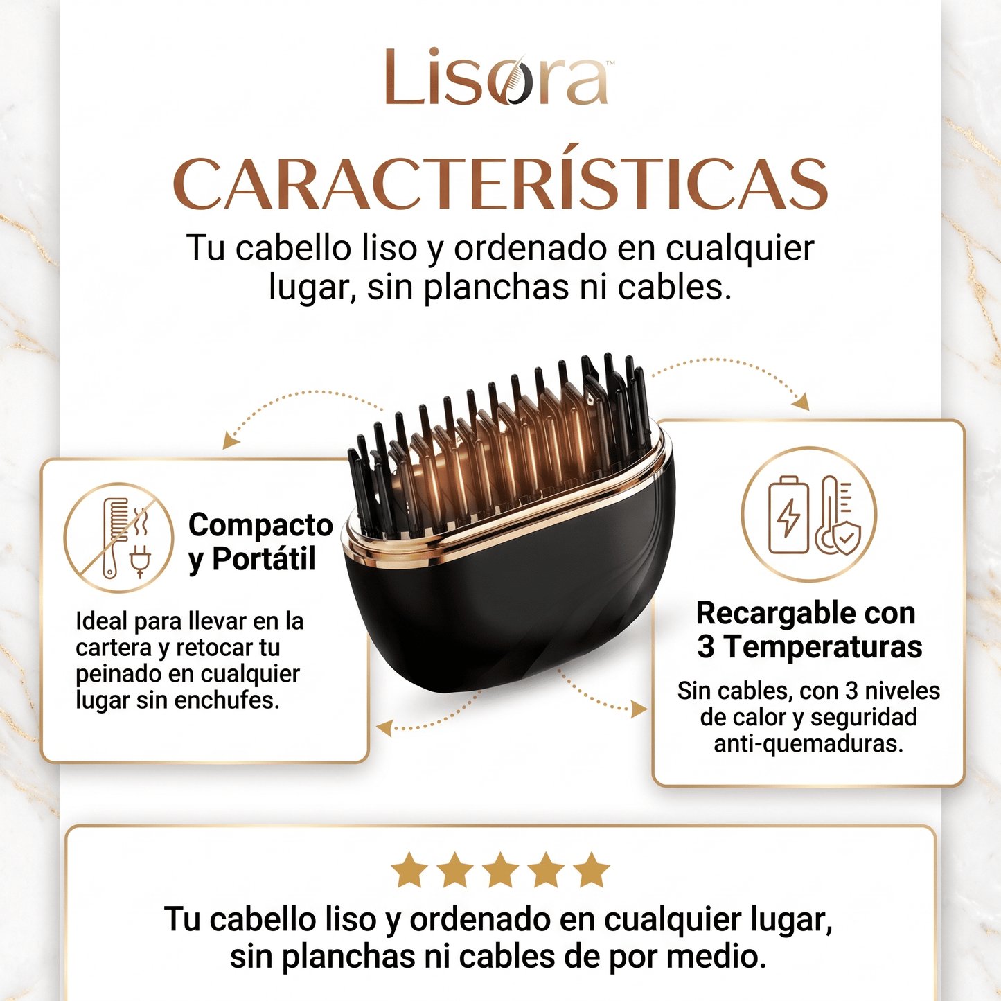 Lisora™ Peine Compacto Digital Alisador