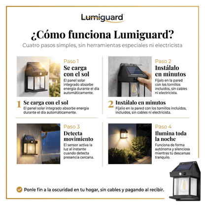 LumiGuard™ Pack x3 Focos Solares LED con Sensor de Movimiento
