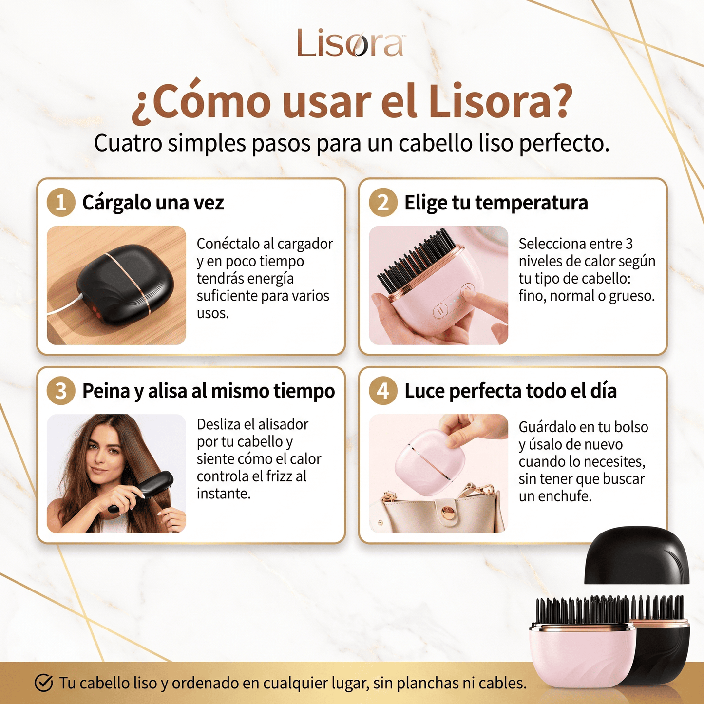 Lisora™ Peine Compacto Digital Alisador