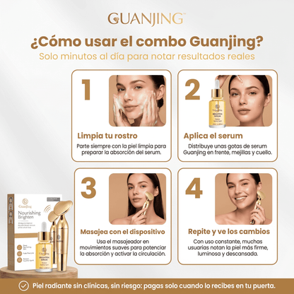 Guanjing™ Kit Masajeador y Serum Antiarrugas Aclarante Reafirmante