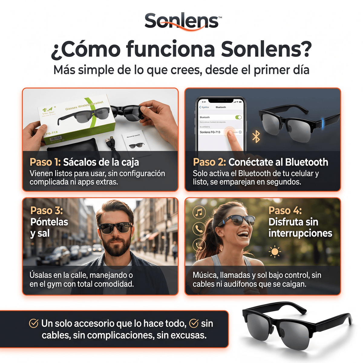 Sonlens™ Lentes Inteligentes Inalambricos Touch