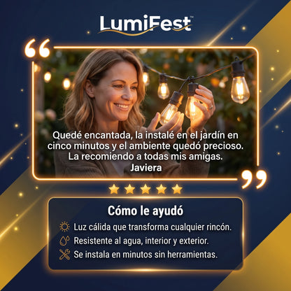 LumiFest™ Guirnalda LED Impermeables para Exterior e Interior 5 Metros 10 Luces